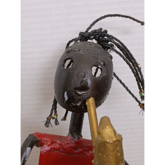 Saxophone Player Sculpture South African Scrap Metal VTG Folk Art Music Theme - Picture 6 of 12